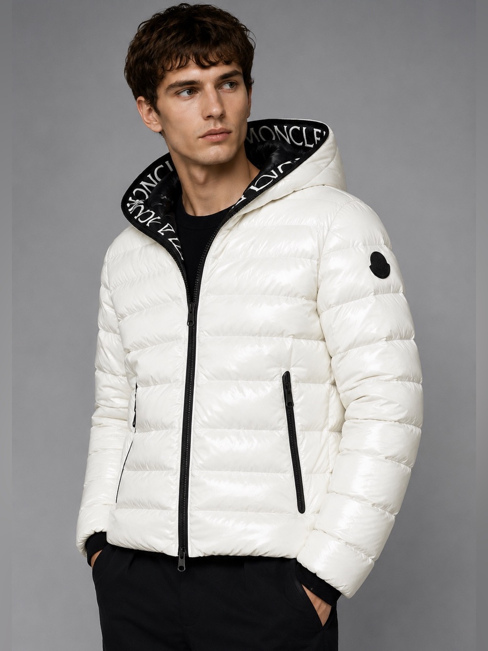 Moncler Tharon Giubbotto Hooded Down Puffer Jacket Full Zip - Small